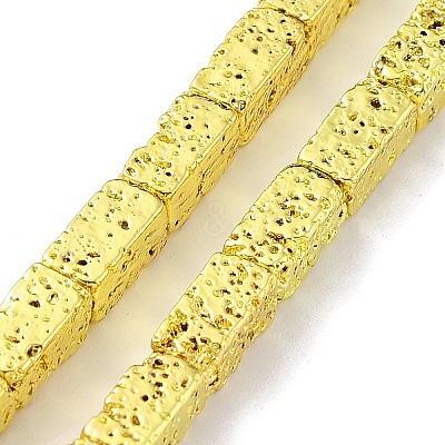 Electroplated Natural Lava Rock Beads Strands G-H303-A04-G01-1
