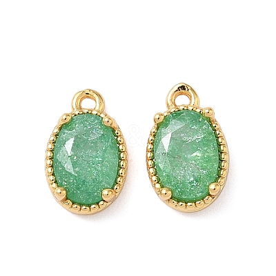 Brass Crushed Ice Cut Cubic Zirconia Pendants KK-D024-24D-G-1