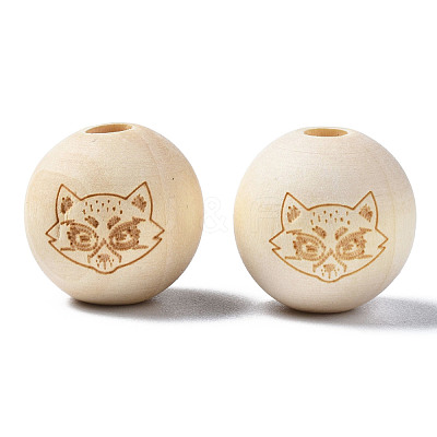 Unfinished Natural Wood European Beads WOOD-S045-147-1