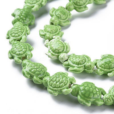 Glazed Porcelain Beads PORC-Q265-007G-1