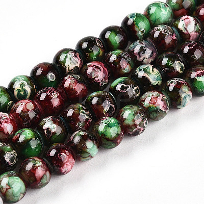 Baking Paint Glass Beads Strands X-DGLA-N003-6mm-A09-1