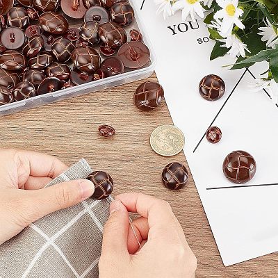 100Pcs 1-Hole Plastic Buttons BUTT-CA0001-05B-1