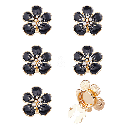 6Pcs Alloy Enamel Cufflinks DIY-FH0009-79B-1