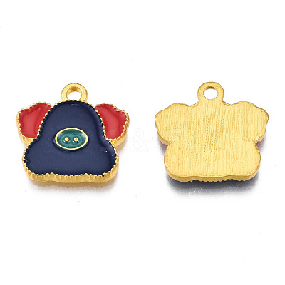 Rack Plating Alloy Enamel Pendants ENAM-S122-55G-1