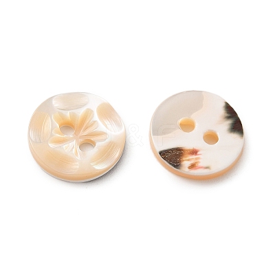 Carved Flower Natural Shell Buttons SH-CBA18B6-03-1