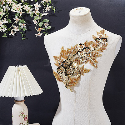 Flower Sequin Embroidery For Clothes Fabric Decoration Badge DIY-WH0899-104-1