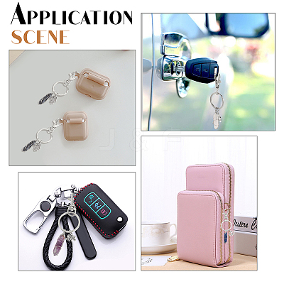12Pcs 6 Style Natural & Synthetic Gemstone Copper Wire Wrapped Keychains KEYC-NB0001-31-1