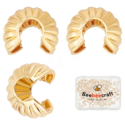 200Pcs Brass Crimp Beads Covers FIND-BBC0003-63-1