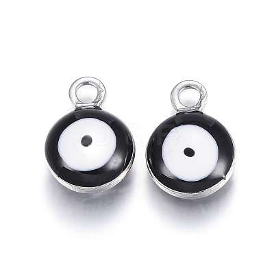 304 Stainless Steel Enamel Charms X-STAS-G122-24D-1