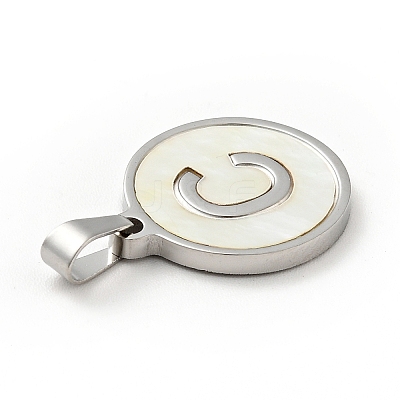 304 Stainless Steel with White Shell Pendants STAS-G268-01C-P-1
