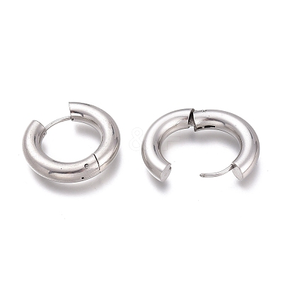 Tarnish Resistant 201 Stainless Steel Huggie Hoop Earrings EJEW-O095-05-16-1