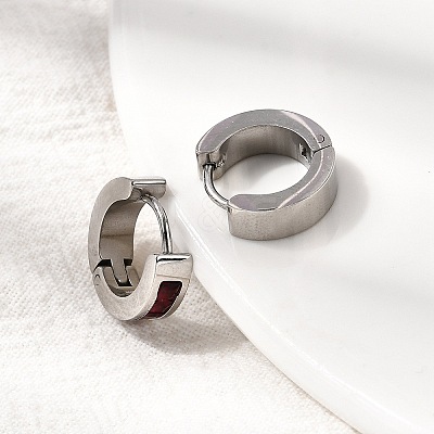 304 Stainless Steel Hoop Earrings EJEW-L302-02P-02-1