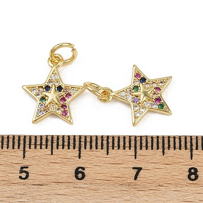 Brass Micro Pave Cubic Zirconia Pendants KK-C093-26A-G-1