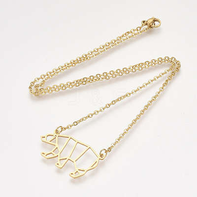 201 Stainless Steel Pendant Necklaces NJEW-T009-JN083-2-40-1