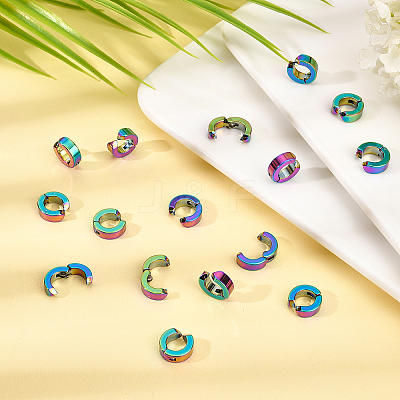 12Pairs PVD Vacuum Plating 304 Stainless Steel Clip-on Earring Findings STAS-UN0030-44-1