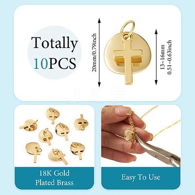 10Pcs Brass Pendants PALLOY-TAC0270-1