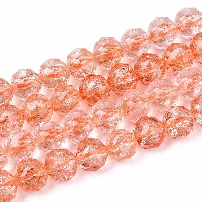 Crackle Transparent Glass Beads Strands LS-GLAA-N063-8mm-06-1