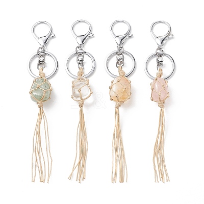 Natural Mixed Gemstone Tassel Keychain KEYC-TA00001-1