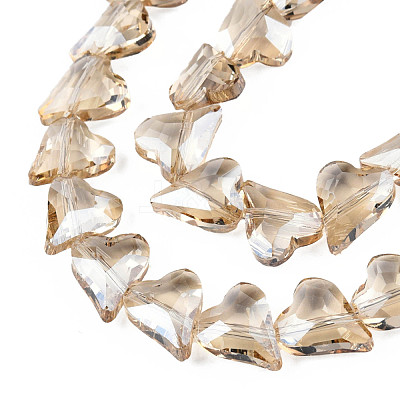 Electroplate Transparent Glass Beads Strands EGLA-N002-44-04-1