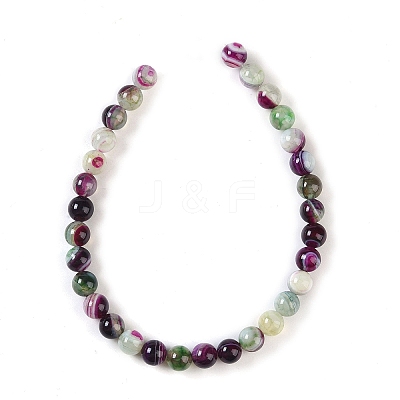 Natural Striped Agate/Banded Agate Beads Strands G-Z060-A01-A21-1