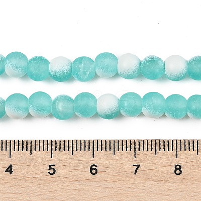 Frosted Crackle Glass Beads Strands GLAA-U001-8mm-M02-1