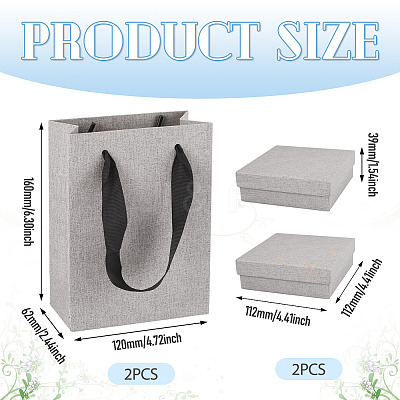 2Pcs Square Paper Jewelry Display Cases CON-TA0001-39F-02-1