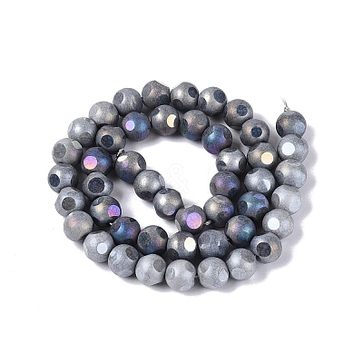 Ombre Effect Dyed Electroplate Opaque Glass Beads Strands EGLA-Q130-01A-01-1