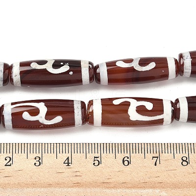 Rice Shape Tibetan Style dZi Beads Strands G-A269-A12-01-1