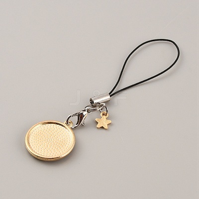 Cute Cartoon Star/Moon Alloy Enamel Mobile Straps Lanyards HJEW-WH0068-07F-1