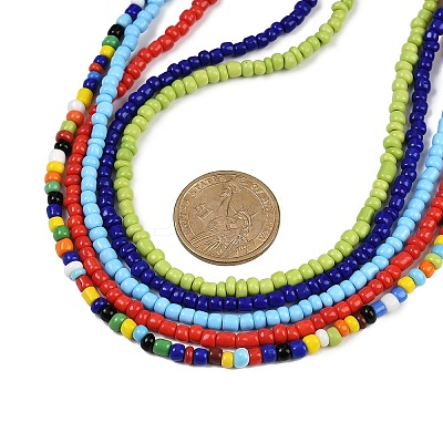 Bohemian Glass Seed Beaded Multi-strand Necklaces for Women NJEW-JN05354-03-1