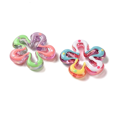 Transparent Acrylic Enamel Beads OACR-P038-04A-M-1