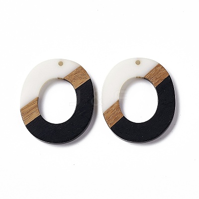 Opaque Resin & Walnut Wood Pendants RESI-M027-01F-1