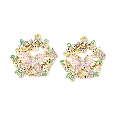 Rack Plating Alloy Enamel Pendants FIND-M020-03C-G-1