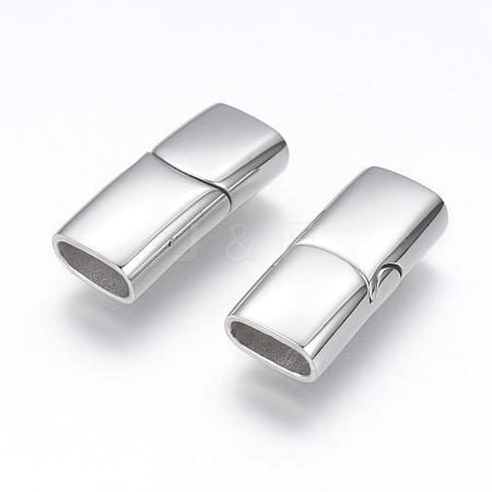 Tarnish Resistant 304 Stainless Steel Magnetic Clasps with Glue-in Ends STAS-G143-80P-1