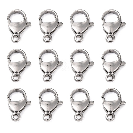 Tarnish Resistant Polished 304 Stainless Steel Lobster Claw Clasps X-STAS-R072-08A-1