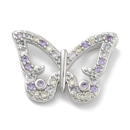 Rack Plating Brass Micro Pave Cubic Zirconia Pendants KK-Z071-79P-03-1