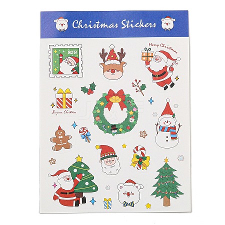 Christmas Theme Paper Sticker AJEW-Q151-02D-1