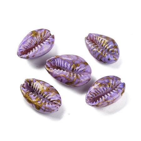 Spray Painted & Drawbench Shell Cabochons SSHEL-M023-03A-1