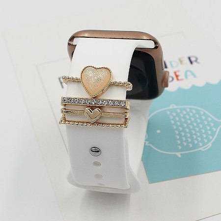Heart Resin Alloy Watch Band Charms Set MOBA-PW0001-60A-1