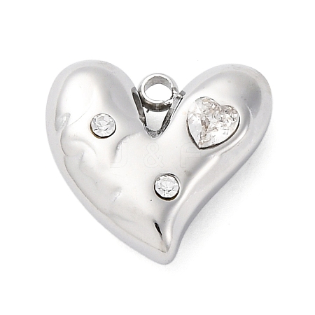 304 Stainless Steel Rhinestone Pendants STAS-S163-37P-1