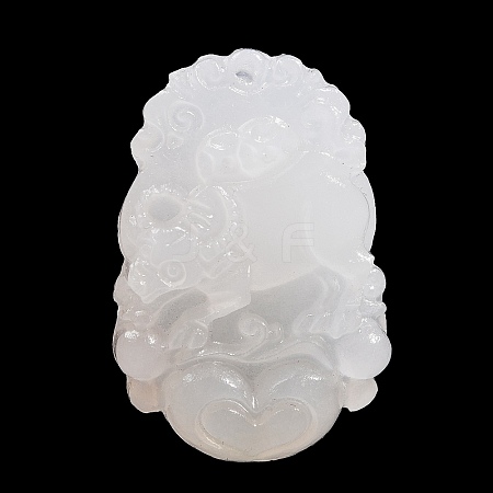Natural White Jade Carved Pendants LS-G-S384-01B-1
