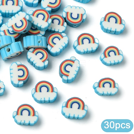 30Pcs Handmade Polymer Clay Beads CLAY-YW0002-26A-1