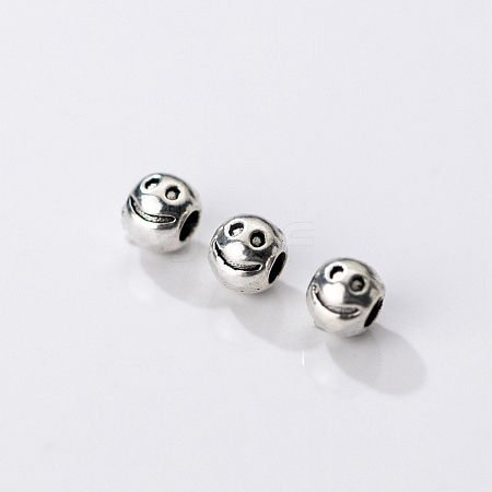 Rhodium Plated 925 Thailand Sterling Silver Spacer Beads STER-L044-03A-AS-1