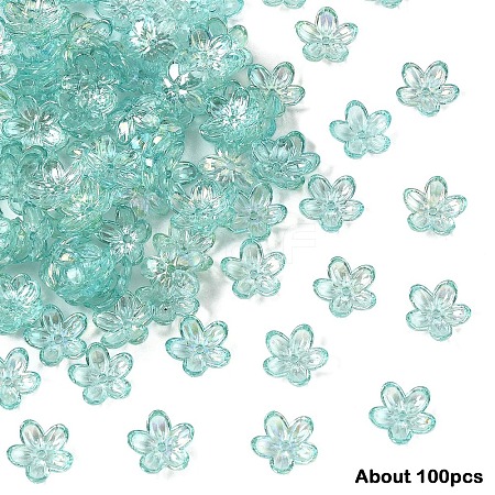 15g Transparent Acrylic Bead Caps TACR-YW0003-07A-1