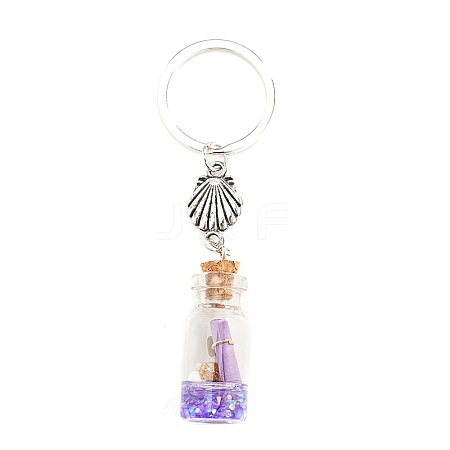 Glass Wishing Bottle Pendant Keychain PW-WG5EE2B-01-1