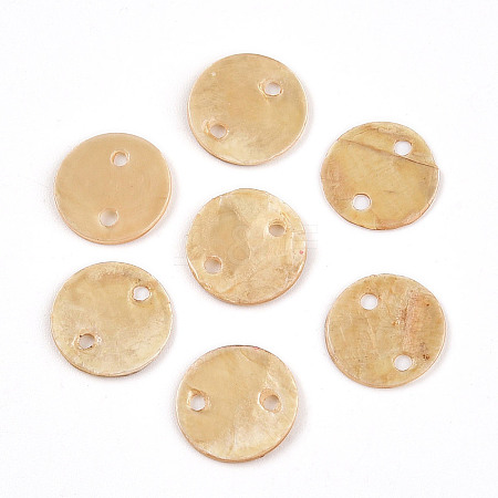 Spray Painted Natural Capiz Shell Connector Charms SSHEL-N039-03E-1