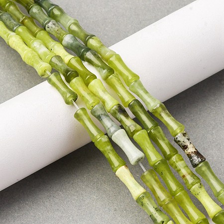 Natural Xiuyan Jade Beads Strands G-L624-G05-12x5mm-1