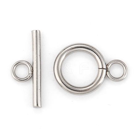 Tarnish Resistant 304 Stainless Steel Toggle Clasps X-STAS-F114-04P-B-1