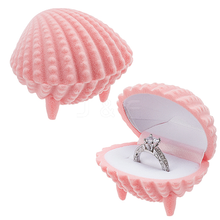 2Pcs Velvet Rings Gift Storage Boxes AJEW-GO0002-24A-01-1