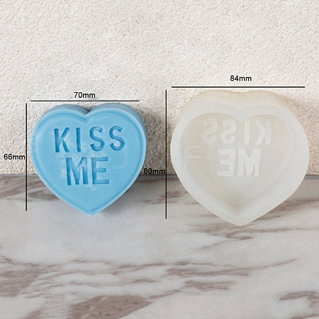 DIY Silicone Heart with Word Soap Molds PW-WG13454-08-1